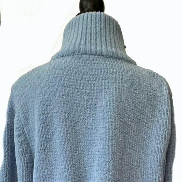 Lady's Knit Fleece Sweater Jacket, Zip, 2 Pckts, Golf Course Logo, Sky Blue, XL - Picture 3 of 4
